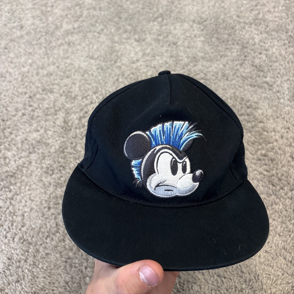 Disney Parks Mickey Mouse Blue Mohawk Baseball Cap Black Youth Kids One Size Hat